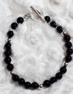 elegantes Armband aus Onyx und echtem Silber